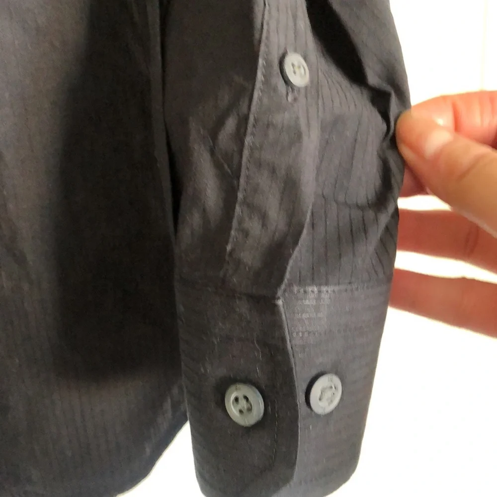 Banana Republic black pinstripe shirt sz 15